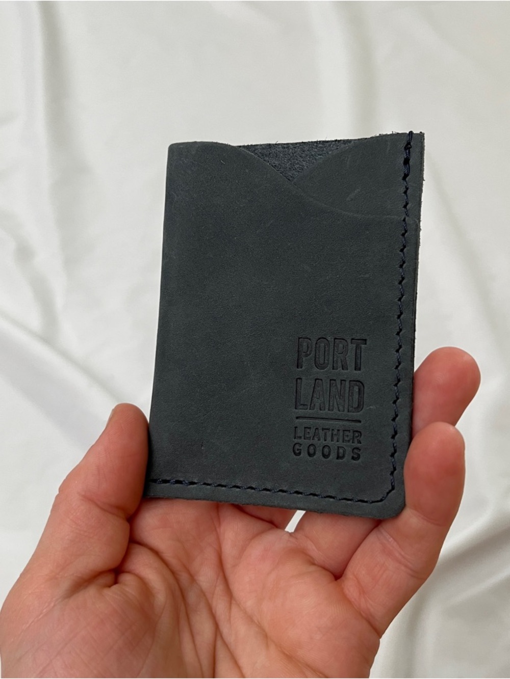 Portland Leather Dark Gray Minimalist Card Holder